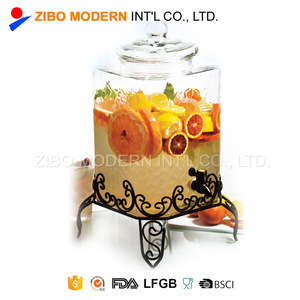 Bán buôn 10 L kính đồ uống Dispenser <span class=keywords><strong>Jar</strong></span> với cơ sở kim loại bằng lò vi ba nhà bếp lưu trữ thực phẩm container in kỹ thuật - Product Image 3