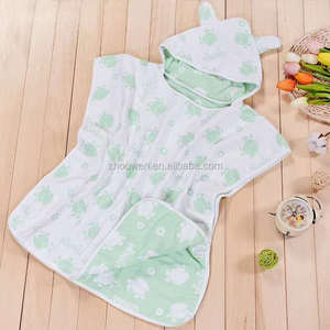Toallas con capucha poncho para niños toalla gasa toalla llanura camisetas para el bebé - Product Image 5
