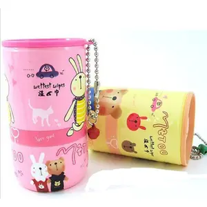 Portable cartoon canned wet wipes Floral 30 buckets of wet wipes Mini car wipes