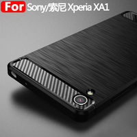 Coque de téléphone portable en Fiber de carbone Tpu, étui pour Sony Xperia XA1 XA1 ultra XA 1 plus