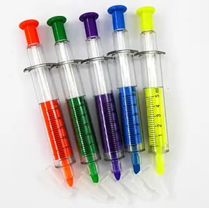 multi color pen with highlighter syringe highlighter