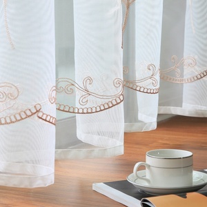 Rideau transparent <span class=keywords><strong>blanc</strong></span> brodé de feuilles, nouveau Style japonais, vente en gros, rideaux, panneaux pour salon, chambre à coucher, maison - Product Image 3
