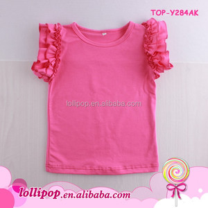 Estate Boutique In Bianco Ragazze Doppio Ruffle T Shirt Per Bambini In Cotone Svolazzano Manica Camicie Pianura Svolazzano Bambino Boutique <span class=keywords><strong>Top</strong></span> - Product Image 3