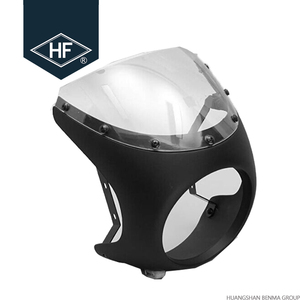 Phare universel rond de 7 pouces, style vintage, pour moto <span class=keywords><strong>Cafer</strong></span> Racer, avec carénage de pare-brise, couleur noire - Product Image 3