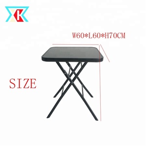 Mesa Plegable Cuadrada de Vidrio Negro - Product Image 2