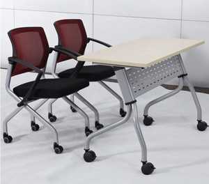 Muebles de Oficina Extraíbles, Mesa de Entrenamiento para Sala de Conferencias, Mesa Plegable <span class=keywords><strong>Extensible</strong></span> <span class=keywords><strong>con</strong></span> <span class=keywords><strong>Ruedas</strong></span> - Product Image 4