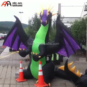 Murciélago inflable/castillos inflables de dragón de fuego con alas decoración de halloween