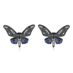LUOTEEMI nuovi orecchini a farfalla farfalla nera elegante donna orecchini con zirconi cubici gioielli misteriosi di Brincos - Product Image 1