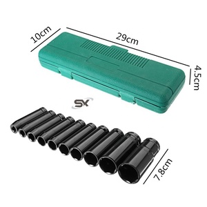 10Pcs 8-24Mm 1/2 Inch Ổ Đĩa Sâu Nặng Metric Nhà Để Xe Công Cụ Cho Cờ Lê Adapter Tay Công Cụ Thiết Lập Tác Động Ổ Cắm Bộ - Product Image 2
