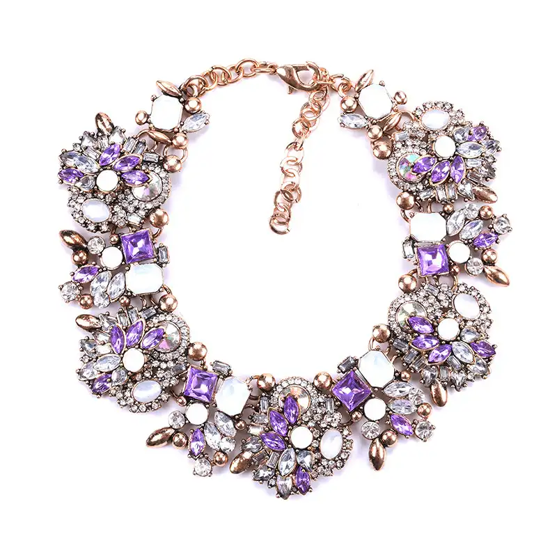 Collier ras du cou en perles de cristal, taille 43 + 7 cm, 85g, bon marché, mode, vente en gros
