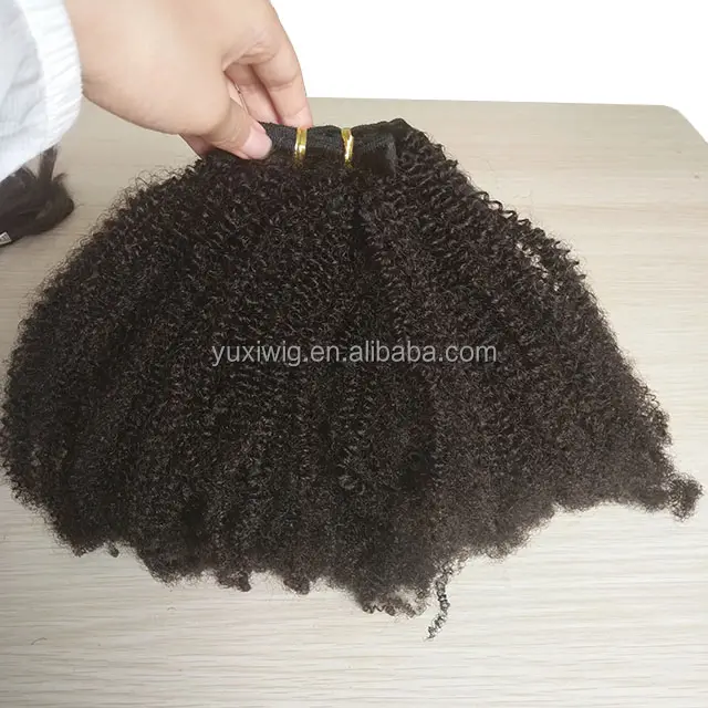 100% sin procesar sin enredo sin vertimiento pelo humano de Afro rizado 4a 4b 4c pelo