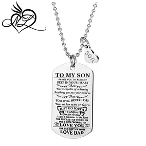 Para meu filho, eu quero que você acredita que amor pai dogtag do pai militar força aérea colar de guarda da costa da marinheiro