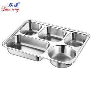 Thực Phẩm Lớp Thép Không Gỉ SUS304 Năm Ngăn Trường Ăn Trưa Hộp Thức Ăn Nhanh Khay Chia Bữa Ăn Tối Khay Với Nắp/Bìa - Product Image 3