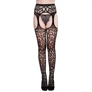 Women Lingerie, Sexy Womens Lingerie Net Lace Top Garter Belt Thigh Stocking Pantyhose