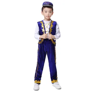 Nuevo estilo traje de baile indio azul folclórico para niño