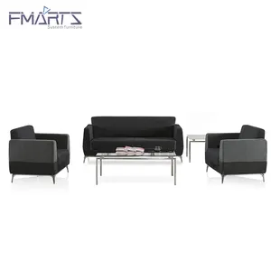 Cuero genuino PU o lino de alta gama muebles modernos muebles de cuero Oficina jefe diseños sofá conjunto