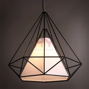 铁黑色几何灯罩笼天花板挂件爱迪生灯具