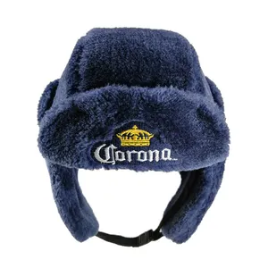 Wholesale Russian Rabbit Fur Men And Woman Warm Trooper Winter Ear Flap Cap Custom Trapper Hat