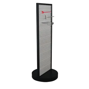 Retail Store 2 Sides Sock Aluminum Tower Slatwall Rotating Jewelry Display Stand Spiner Shoe Shelf