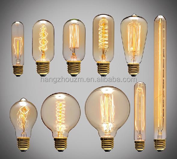 Manufacturers Retro Light ST64 ST58 T30 T45 G80 G95 G125 E26 E27 25ワット40ワット60ワットDecorative Glass Vintage Incandescent Edison Bulb