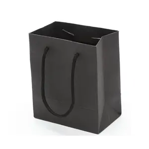 Individuell bedruckte recycelte Shopping Mini Großhandel schwarz weiß braun Druck Logo Bastel papier Geschenkt üte