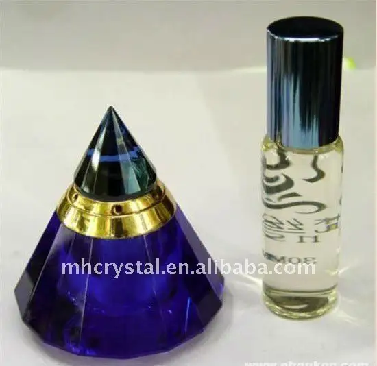 Синий пирамидальной формы Кристальный парфюмерный флакон MH-X0498