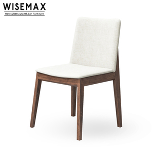 Sedia da Pranzo in Stile Francese WISEMAX FURNITURE, Design in Legno Massello con Gambe in Legno, Rivestimento in Tessuto per Ristorante e Caffetteria - Product Image 1