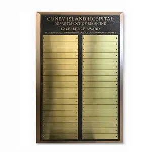 Placa de nombre de metal de nuevo diseño personalizado de fábrica para hospital escolar