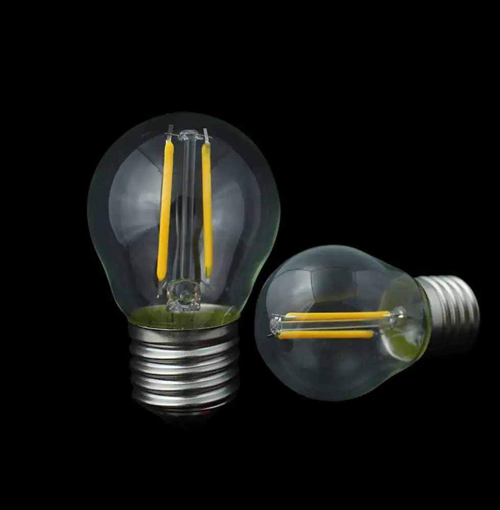 Edison ampul Led kapalı ışık G45 E14 2 W 4 W filament Led lambası ampüller DC 12 V/24 V