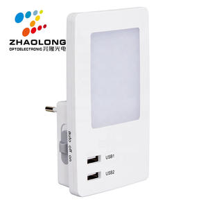 Veilleuse LED à économie d'énergie avec capteur photo double interface USB <span class=keywords><strong>CDS</strong></span> pour table de chevet - Product Image 3