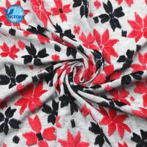 High Quality Textile 100% Cotton Knitting Baby Double Color Yarn Dyed Jacquard Upholstery Velour Velvet Fabric for Clothes Dress