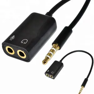 dağıtıcı adaptör kablosu iphone pc Suppliers-3.5mm Stereo TRRS ses adaptörü erkek kulaklık kulaklık mikrofon Splitter Aux kablosu PC için iphone