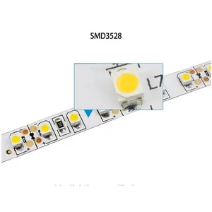 12V SMD3528 IP20 गैर निविड़ अंधकार लचीला पट्टी प्रकाश का नेतृत्व किया 3528 सफेद गर्म सफेद शांत सफेद 60 एल ई डी का नेतृत्व किया 8mm पट्टी चौड़ाई