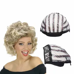 Mesh Rose Rambut Bersih Tenun Peregangan Hitam Setengah Wig Topi Adjustable Renda Topi untuk Wig Membuat