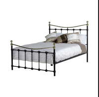 Couleur laiton Antique Lit Double 4ft6 En Métal Noir ou Crème lit cadre