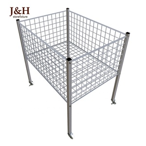 超市促销展览展示金属网网篮零售矩形网格垃圾箱 - Product Image 5