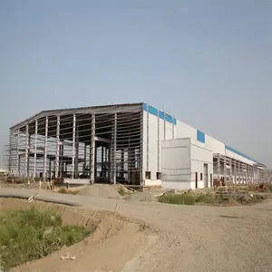 Large Span Steel Factory Building Design Vorgefertigte Lager Stahl konstruktion zu verkaufen