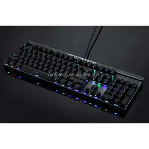 104 Keys RGB Backlit Wired Mechanical Gaming Keyboard with side engraved side carving keycap