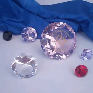 Honor of crystal biggest colored crystal diamond glass diamond block for custom logo best k9 material wedding gift