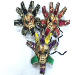 Masque vénitien Jester <span class=keywords><strong>Joker</strong></span> pour hommes, masque mural décoratif avec clochette, visage complet, mascarade - Product Image 1