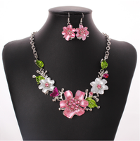 Vente flash - Ensemble de bijoux de mariage américain tendance, boucles d'oreilles et collier classiques en cristal et strass, pour fiançailles et fêtes