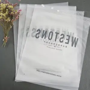 Custom Matte Print Pe Zipper Lock Poly Zipper Lock Frosted Plastic Packaging Bag For Clothes