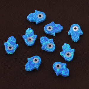 Zhenzyong-GEMA de ojo de ópalo sintético, joyería de ópalo/ópalo azul de fuego, <span class=keywords><strong>Hamsa</strong></span>/8x10mm, Ópalo malvado - Product Image 2