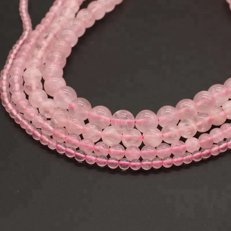Perle di quarzo rosa con pietre preziose naturali perline di giada con pietre preziose naturali rotonde 4mm 6mm 8mm 10mm 12mm 14mm