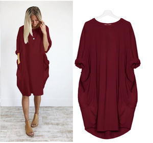 Trending Hot Style 5XL abito tascabile da donna abito Casual a maniche lunghe allentato - Product Image 5