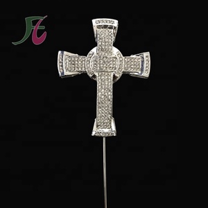 Cruz pastel Topper <span class=keywords><strong>Primera</strong></span> Comunión bautizo religioso bautizo niño dedicatoria recuerdo decoración (Plata) - Product Image 5