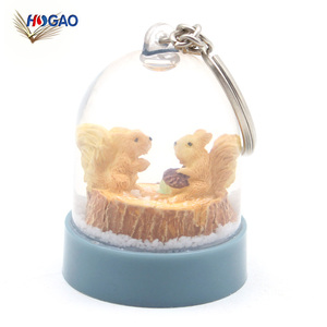 innovador hecho a mano OEM regalos idea divertida Linda comunión regalos animales mini llavero ardilla globo de nieve - Product Image 1