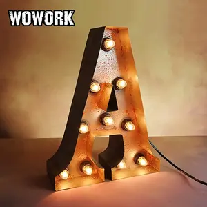 2024 WOWORK night club led string decorative letters light for cafe coffee shop front decor