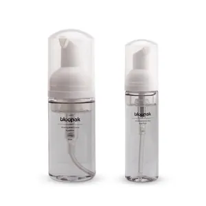 Wholesale free sample facial cleanser foam soap dispenser bottle pump,50ml 60ml plastic liquid soap mousse foam pump28/410