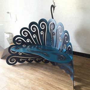 Personalizzato <span class=keywords><strong>moderno</strong></span> arte del metallo artificiale a grandezza naturale statua giardino casa cortile decor pavone arte sedia mobili scultura in acciaio inossidabile - Product Image 3